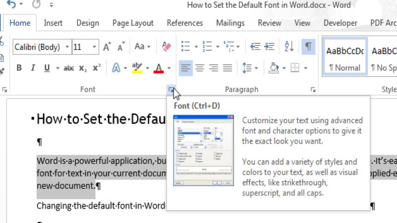 طراحی بروشور با ورد، تنظیم فونت و رنگ